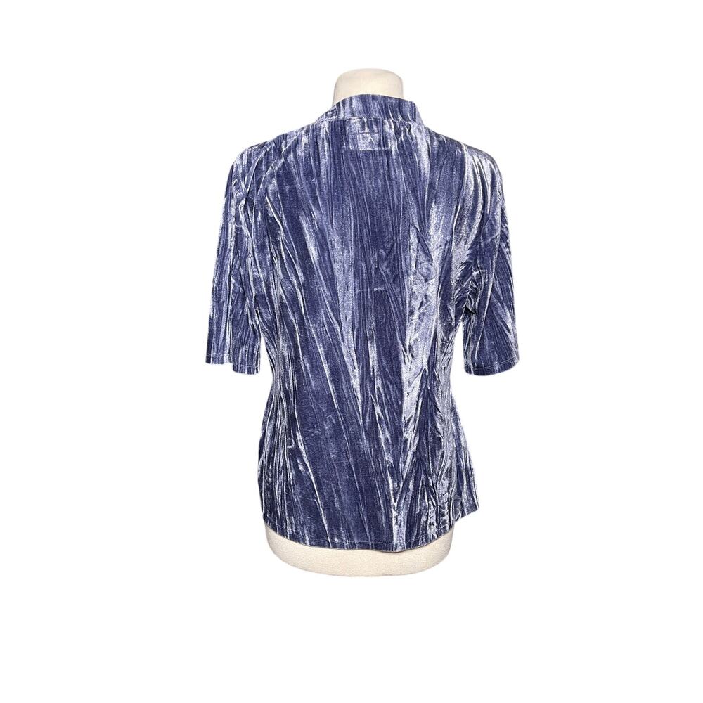 ANTHROPOLOGIE Pilcro Crushed Velveteen Short Sleeve Mock Neck Top - Picture 7 of 7